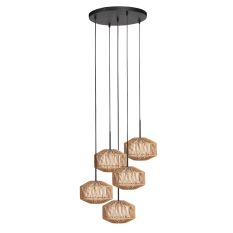 Suspension 5 lumières Ropex 4525ZW - lampe à corde ludique pour mezzanine