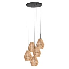 Suspension 5 lumières Ropex 4526ZW – lampe en corde ludique pour mezzanine
