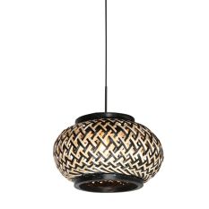 Nox Light 4538ZW – lampe suspendue compacte avec abat-jour en bambou