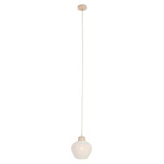 Travino 4598CR hanglamp – linnen & travertin in natuurlijke stijl