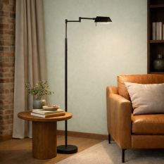 Lampe de lecture GlowGo 4603ZW – lampe sur pied noire avec batterie et bras réglable