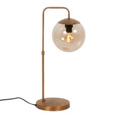 Table lamp Bollique 4610BR bronze-colored lamp with amber glass