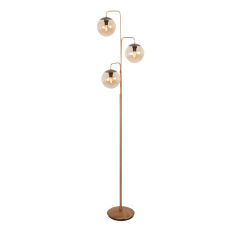 Floor lamp Bollique 4611BR Atmospheric bronze 3-light lamp with amber glass