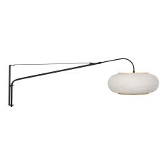 Lampe murale Silva Alba 4626ZW noire avec abat-jour en lin Ø60 cm