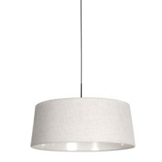 HaloSwap 4643ZW – Black pendant lamp with cream-colored linen shade Ø48 cm