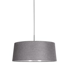 HaloSwap 4644ZW – Zwarte hanglamp met grijs linnen kap Ø48 cm