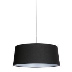 HaloSwap 4645ZW – Zwarte hanglamp met linnen kap Ø48 cm