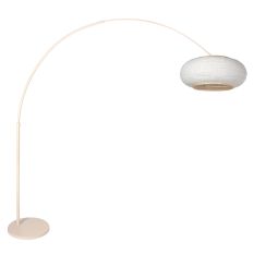 Lampe arc Silva Alba 4677CR crème avec abat-jour en lin Ø60 cm