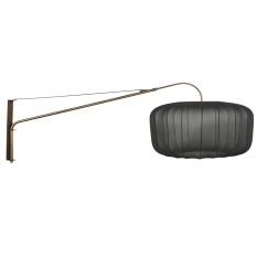 Wall lamp Vela Lino 4749BR bronze with black fabric shade Ø60 cm