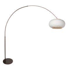 Lampe arc Silva Alba 4761CA cacao avec abat-jour en lin Ø60 cm