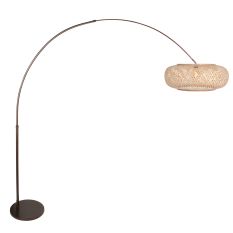 Lamp arc Maze Natural 4768CA cacao avec abat-jour en bambou Ø60 cm