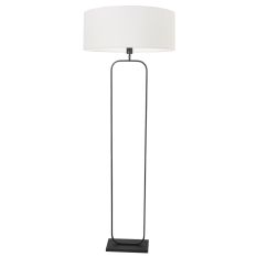 Lamp de sol Stang 4822ZW - structure noire avec abat-jour en lin blanc