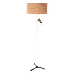 Lampe sur pied Stang 4841BR avec lumière de lecture et abat-jour en liège beige