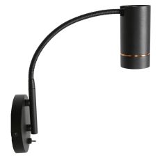 Black wall lamp Downlume 4857ZW, flexible GU10 spotlight design