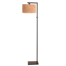 Cacao lampe sur pied Stang 4874CA avec interrupteur et abat-jour en liège beige
