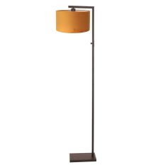 Cacao lampe sur pied Stang 4876CA avec interrupteur et abat-jour en velours doré