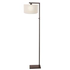 Cacao lampe sur pied Stang 4877CA avec interrupteur et abat-jour en lin blanc épais