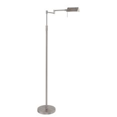 Staalkleurige vloerlamp Karl 5895ST met dimmer en in hoogte verstelbaar - Staal - Elektronica, Glas, Metaal - Steinhauer