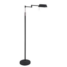 Zwarte vloerlamp Karl 5895ZW met dimmer en in hoogte verstelbaar - Zwart - Elektronica, Glas, Metaal - Steinhauer
