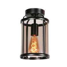 Ceiling lamp Pimpernel 5973ZW black with smoked glass Ø16 cm
