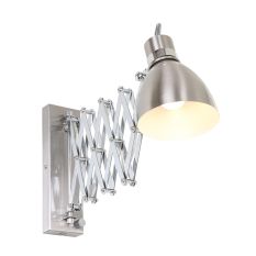 Wandlamp Spring 6290ST staal met E27 fitting en draaidimmer - Staal - Elektronica, Kunststof, Metaal - Steinhauer