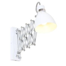 Wandlamp Spring 6290W wit met E27 fitting en draaidimmer - Wit - Elektronica, Kunststof, Metaal - Steinhauer