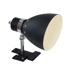 Knijpspot Spring 6827ZW zwart met E27 fitting en snoerschakelaar - Zwart - Elektronica, Kunststof, Metaal - Steinhauer