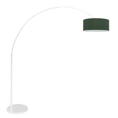 Booglamp Sparkled Light 7171W wit met luxe groene velours kap - Groen, Wit - Metaal, Textiel - Steinhauer