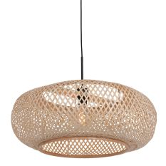 Hanglamp Maze 7505ZW – Beige bamboe lamp met rustige uitstraling - Beige - Bamboe, Hout, Metaal - Steinhauer
