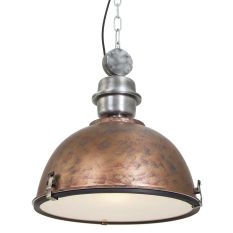 Hanglamp Bikkel 7586B robuuste bruine lamp met stoere look - Bruin, Staal - Elektronica, Glas, Metaal - Steinhauer