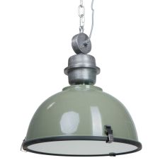 Hanglamp Bikkel 7586G stoere groene lamp met industrieel karakter - Groen, Staal - Elektronica, Glas, Metaal - Steinhauer