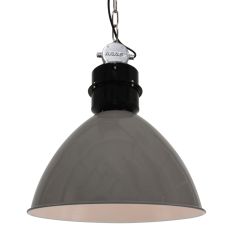 Industriële Grijze Hanglamp Frisk 7696GR – Robuust en Stijlvol - Grijs - Elektronica, Kunststof, Metaal - Steinhauer