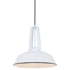 Lampe suspendue blanche Eden 7704W avec abat-jour rond 42 cm et douille E27