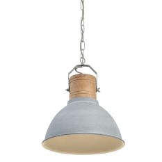 Hanglampe Emile grau mit Holz 7781GR - rund 38cm