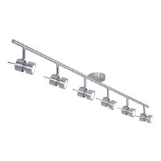 Spot plafonnier 6 lumières Natasja 7906ST Acier – avec ampoules incluses