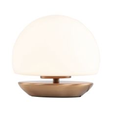 Tafellamp Ancilla 7932BR brons met wit glas en 3 stappen dimbaar - Brons - Elektronica, Glas, Metaal - Steinhauer