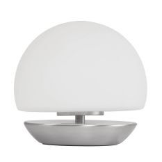 Tafellamp Ancilla 7932ST staal met wit glas en 3 stappen dimbaar - Staal - Elektronica, Glas, Metaal - Steinhauer