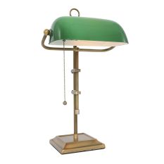 Tafellamp Ancilla 7961BR bronzen notarislamp met trekschakelaar - Brons - Elektronica, Glas, Metaal - Steinhauer