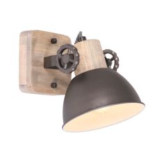 Plafondlamp Gearwood 7968A Antraciet E27 - Antraciet - Hout, Metaal - Steinhauer