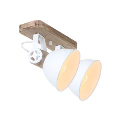 Plafondlamp Gearwood 7969W Wit E27 fittingen - Hout - Hout, Metaal - Steinhauer