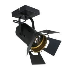 Zwarte plafondspot Carree 7996ZW met E27 fitting - Zwart - Elektronica, Kunststof, Metaal - Steinhauer
