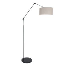 Vloerlamp Prestige Chic 8113ZW met grijs linnen kap - Grijs - Linnen , Metaal - Steinhauer