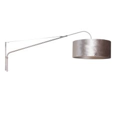 Wandlamp Elegant Classy 8131ST staal met grijze velours kap Ø50 cm - Staal - Metaal, Textiel - Steinhauer