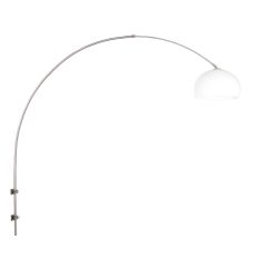 Boog wandlamp Sparkled Light 8200ST staal met witte kunststof bol kap - Grijs - Elektronica, Kunststof, Metaal - Steinhauer