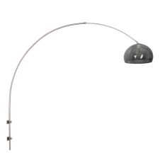 Boog wandlamp Sparkled Light 8201ST staal met transparant grijze kunststof kap - Staal - Elektronica, Kunststof, Metaal -...