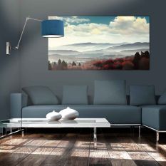 Staalkleurige wandlamp Prestige Chic 8238ST met blauw velours kap - Blauw, Staal - Metaal, Textiel - Steinhauer (foto 10)
