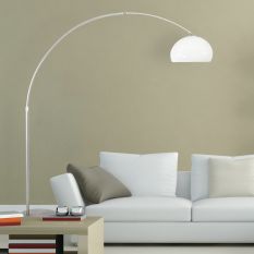 Booglamp Sparkled Light 9678ST staal met witte kunststof kap - Staal - Elektronica, Kunststof, Metaal - Steinhauer