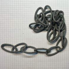 Grijskleurige metalen ketting I14940S - Zwart - Steinhauer