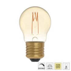 Led lichtbron met E27 fitting filament 2,5W, 1800K, dimbaar G45 vorm - Goud - Glas - Steinhauer (foto 5)