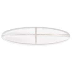 Ovale Deckenplatte Mountline I15535S RAL9003 weiß 120 x 40 x 3 cm mit Aufhängung